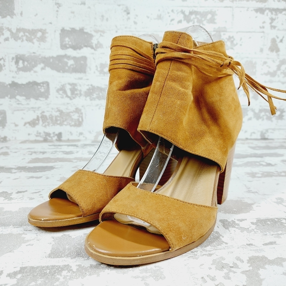 Crown Vintage Danica Faux Suede Slip On Summer Block Heel Sandals V530 - Picture 2 of 12